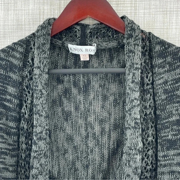 Knox Rose Women's XL Long Sleeve loose knit cardigan open front 9659 - Picture 3 of 8